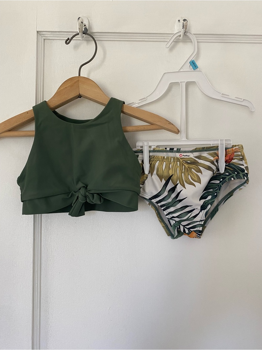 PatPat Olive Green Tropical Print Bikini Bottoms